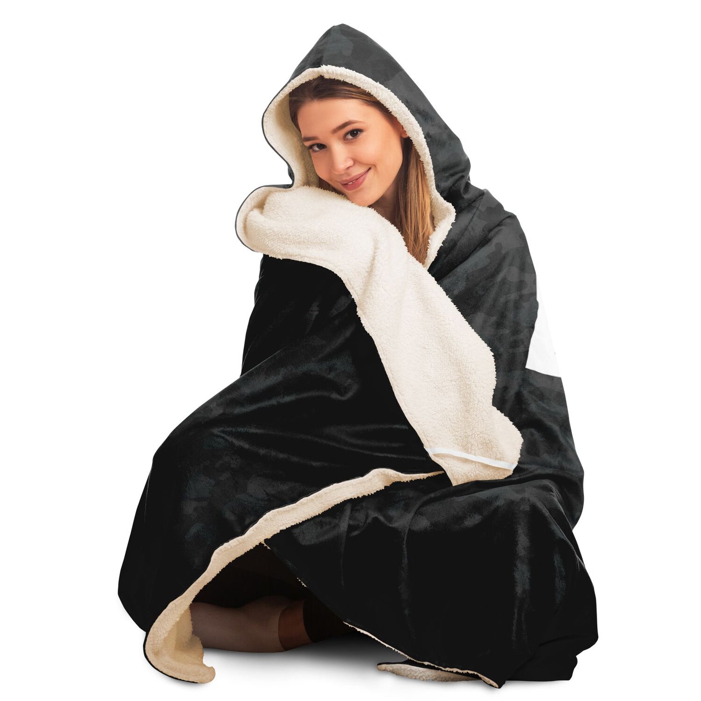 Bitcoin Dark Camo Hooded Blanket In N Out Crypto