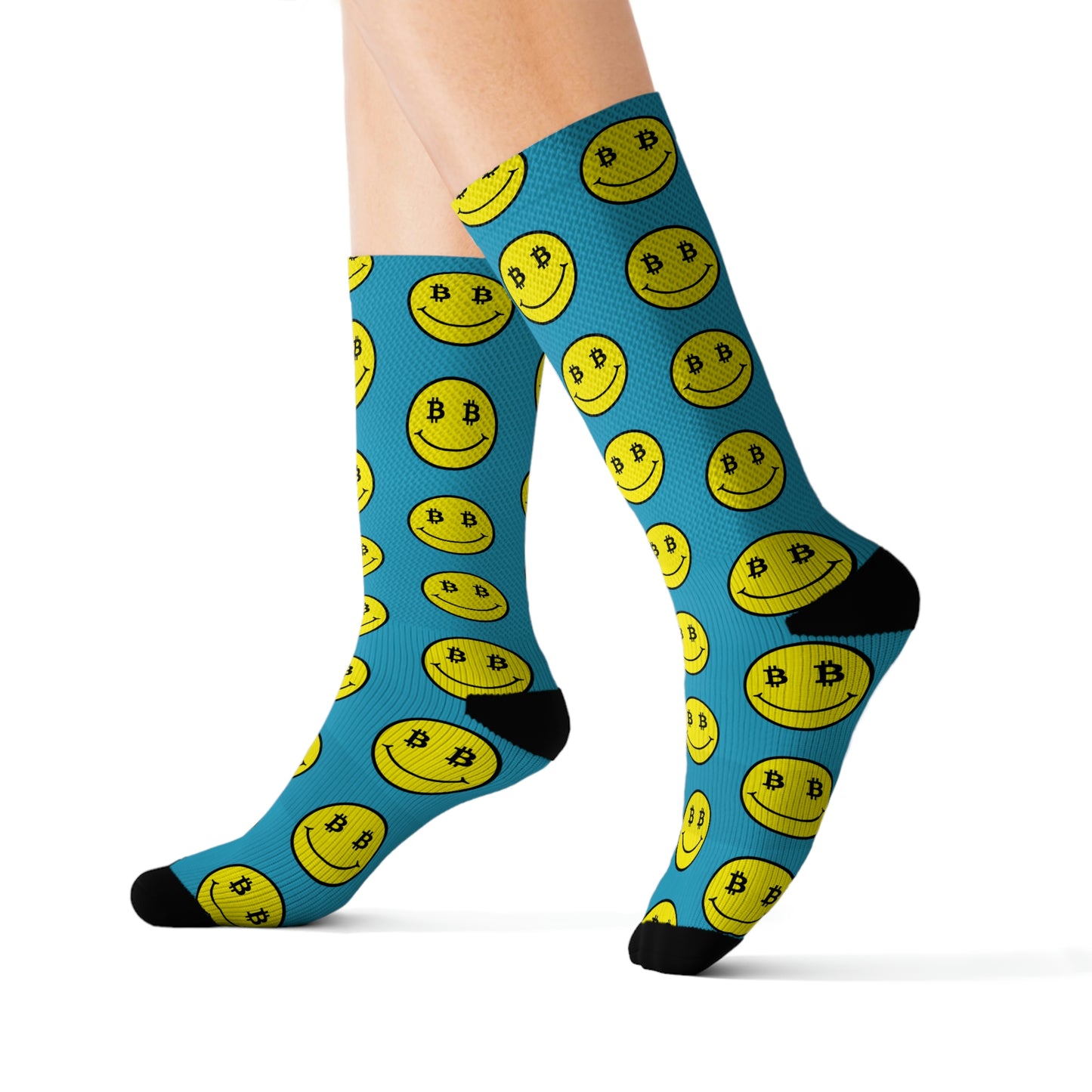 Bitcoin Smile Sky Socks Printify