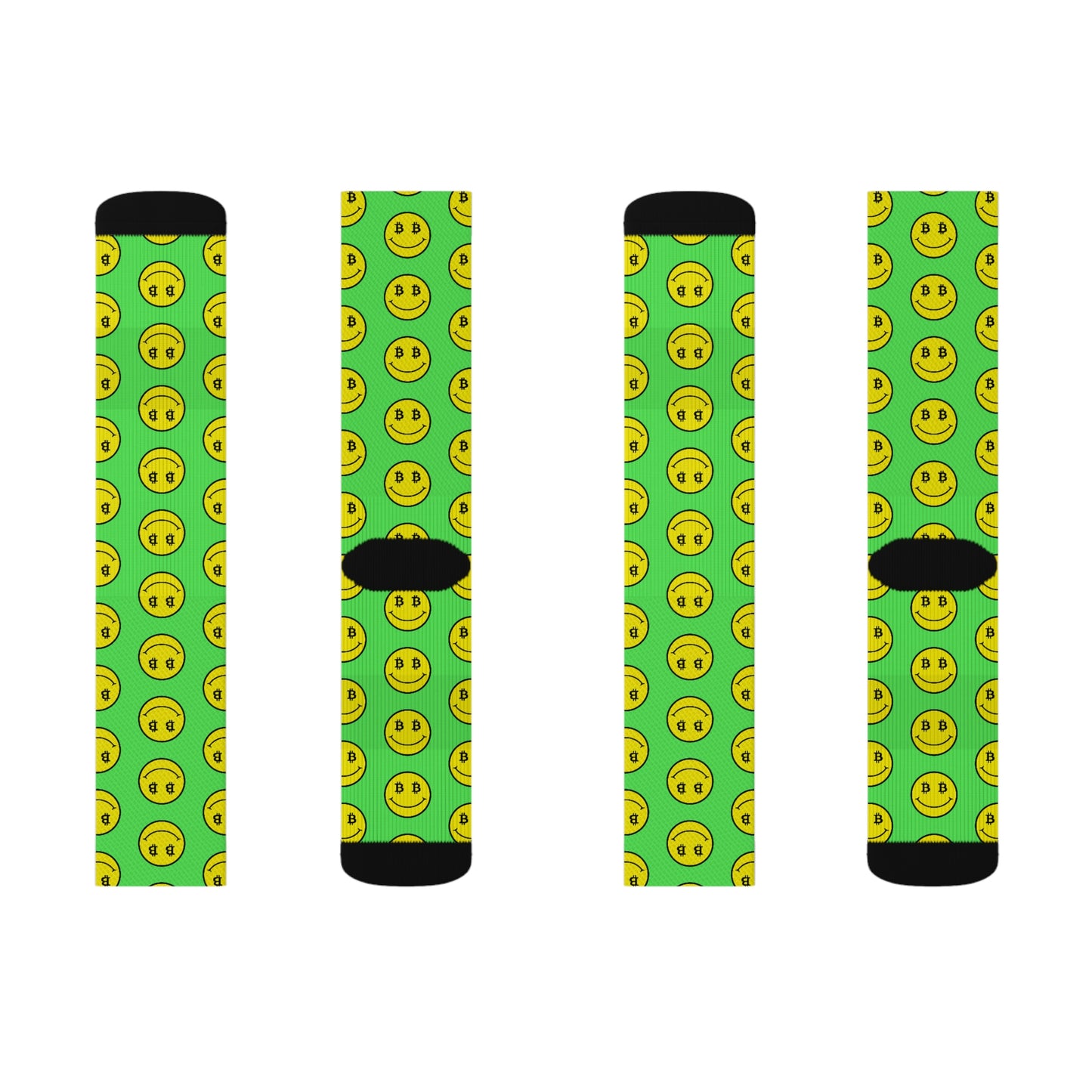 Bitcoin Smile Green Socks Printify