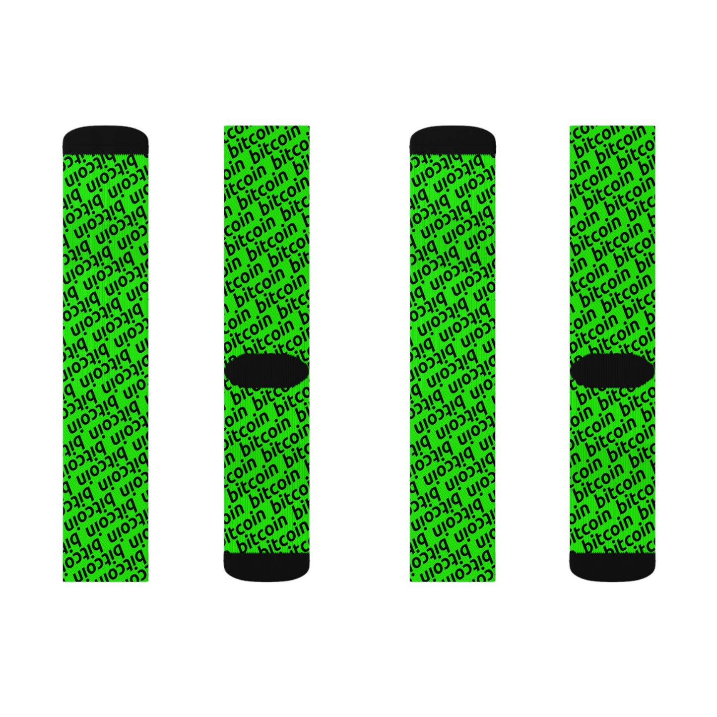 Bitcoin Deep Lime Socks Printify