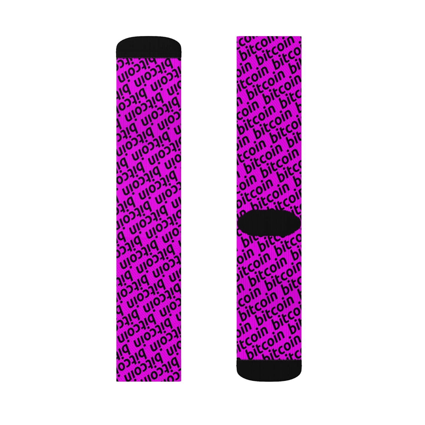 Bitcoin Fuchsia Socks Printify