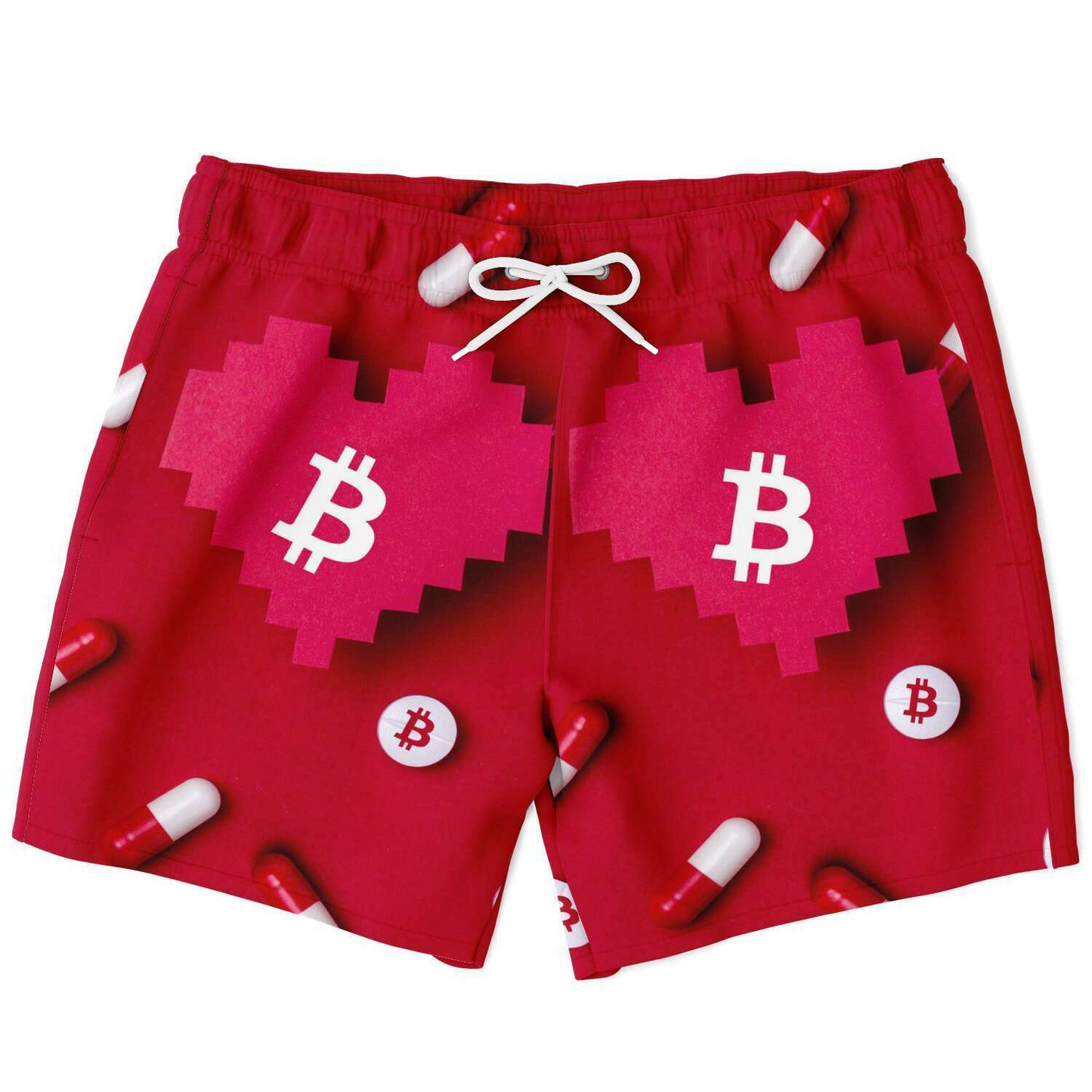 Bitcoin Pill Swim Trunk | Swim Trunks Men - AOP | bitcoin-pill-swim-trunk | Subliminator