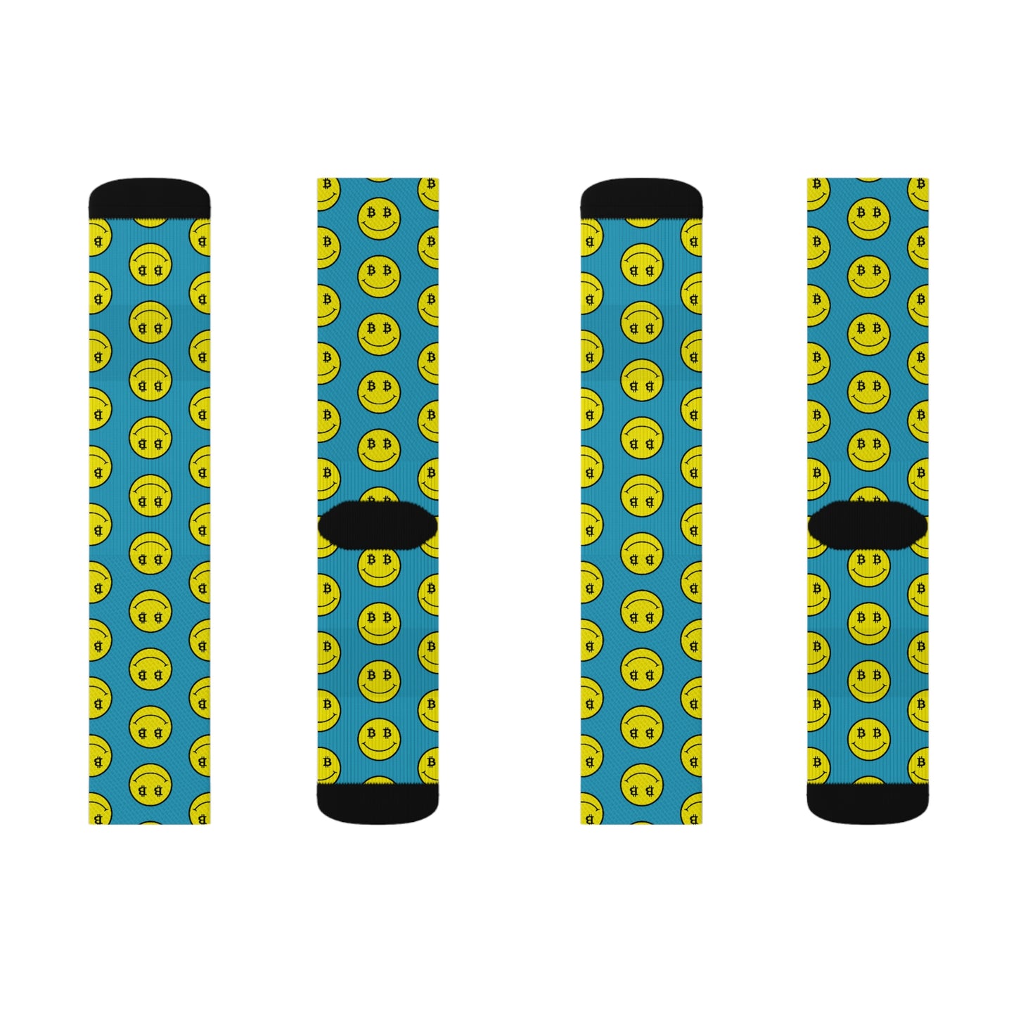 Bitcoin Smile Sky Socks Printify