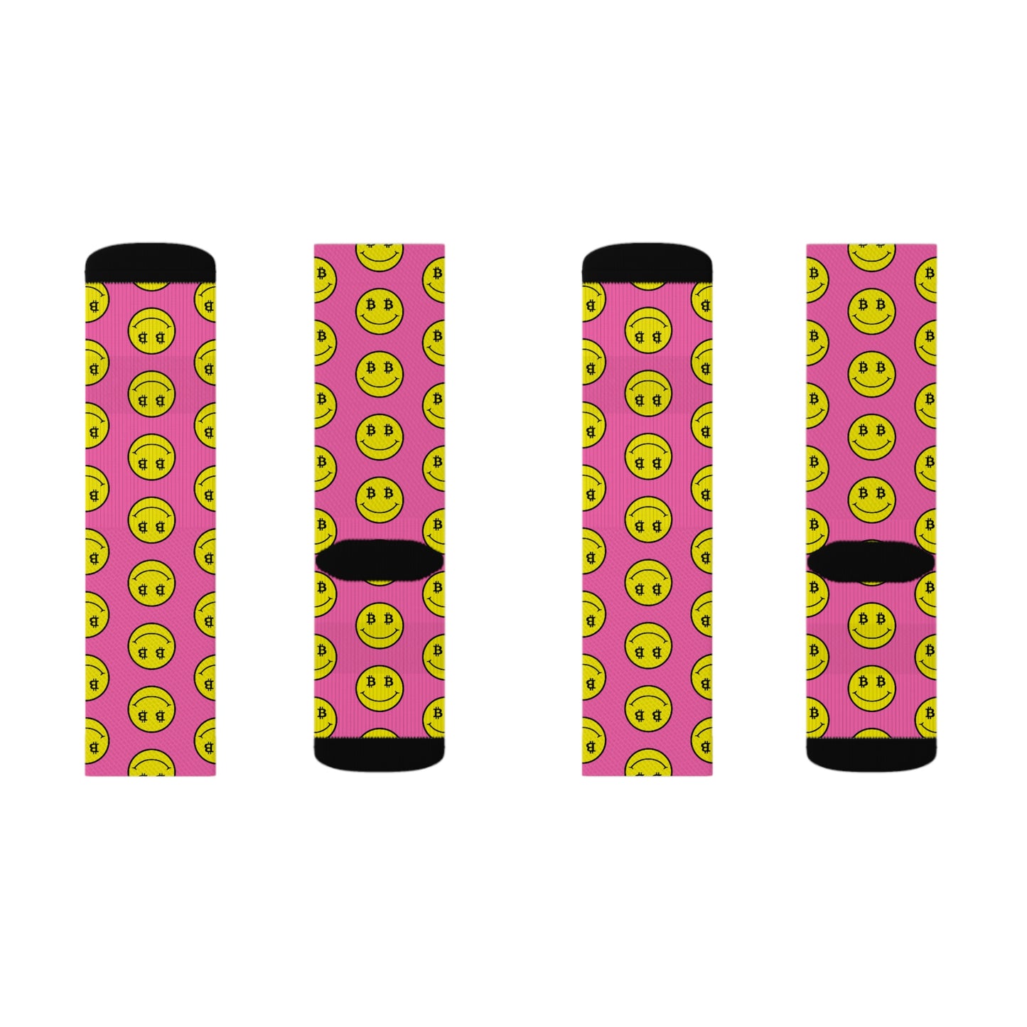 Bitcoin Smile Pink Socks Printify