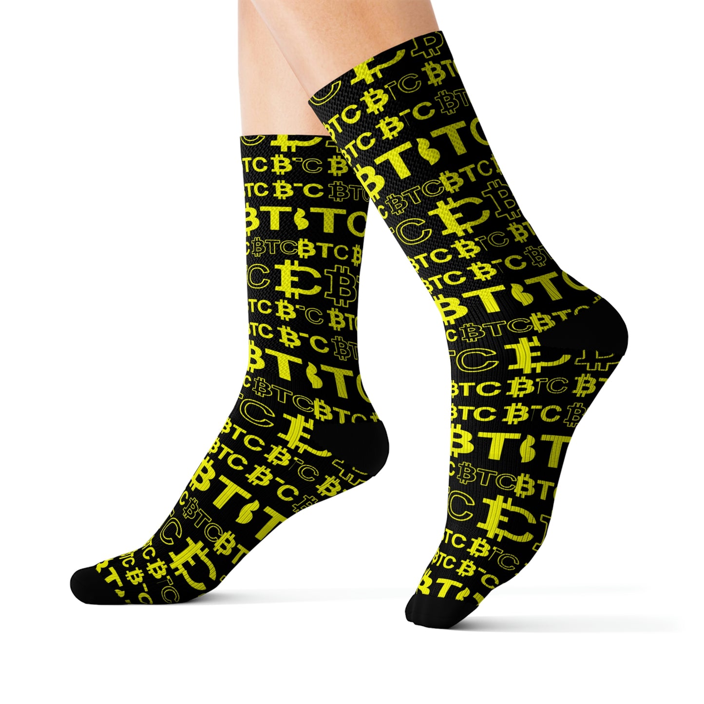 Bitcoin Dubay Yellow Socks Printify