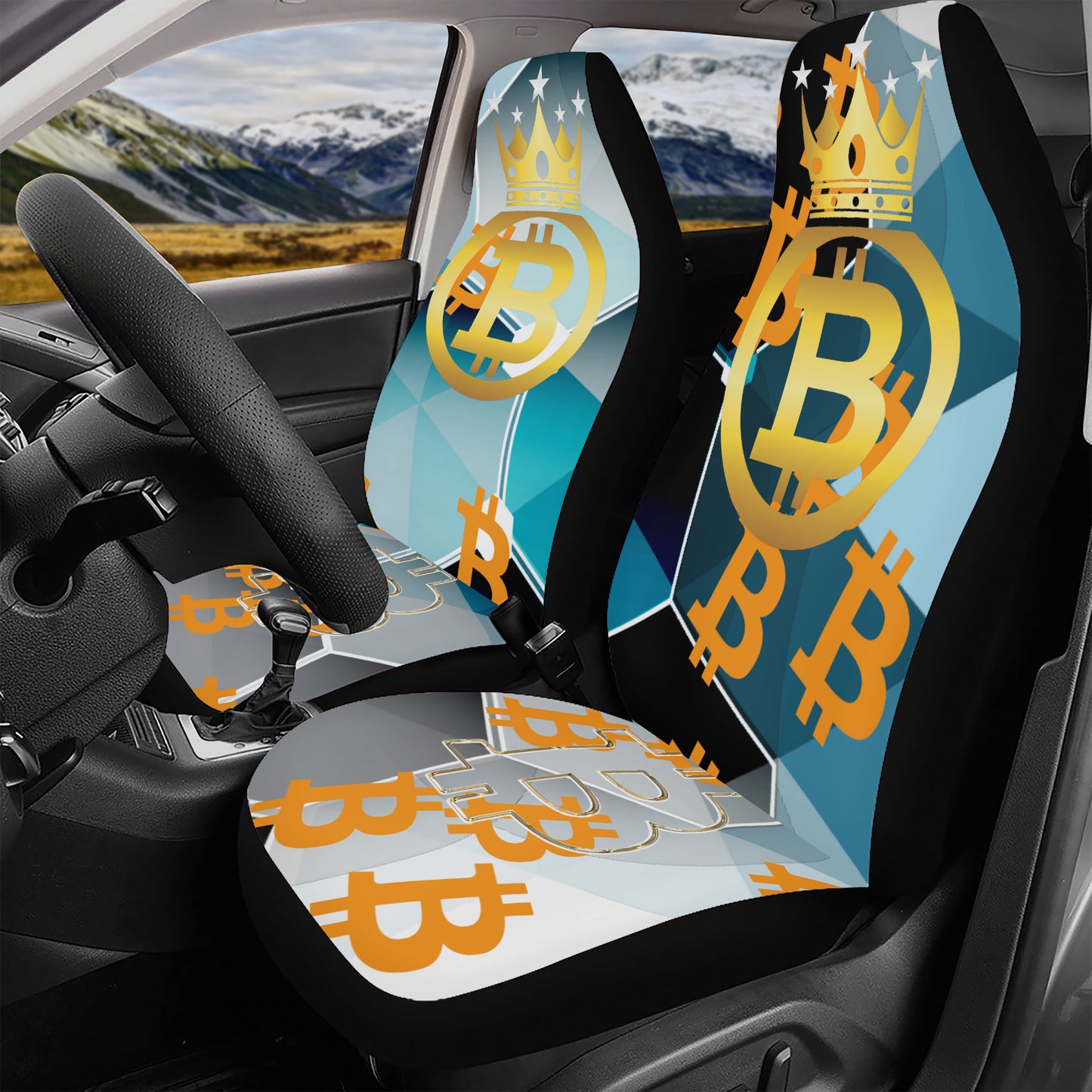 Bitcoin Car Crown | car accessories | bitcoin-car-seat-cover-set | INKPODFULFILM
