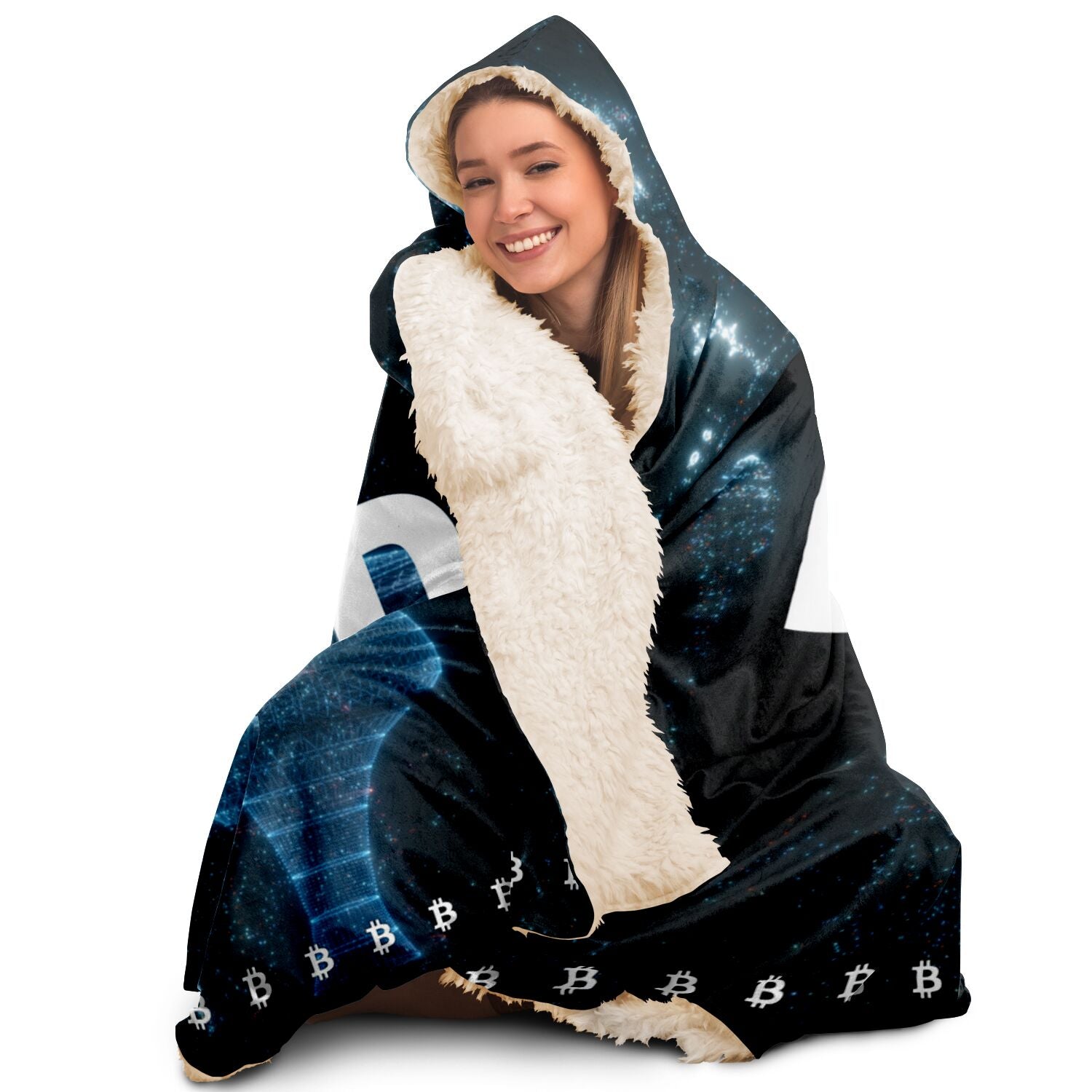 Bitcoin Galaxy Hooded Blanket In N Out Crypto