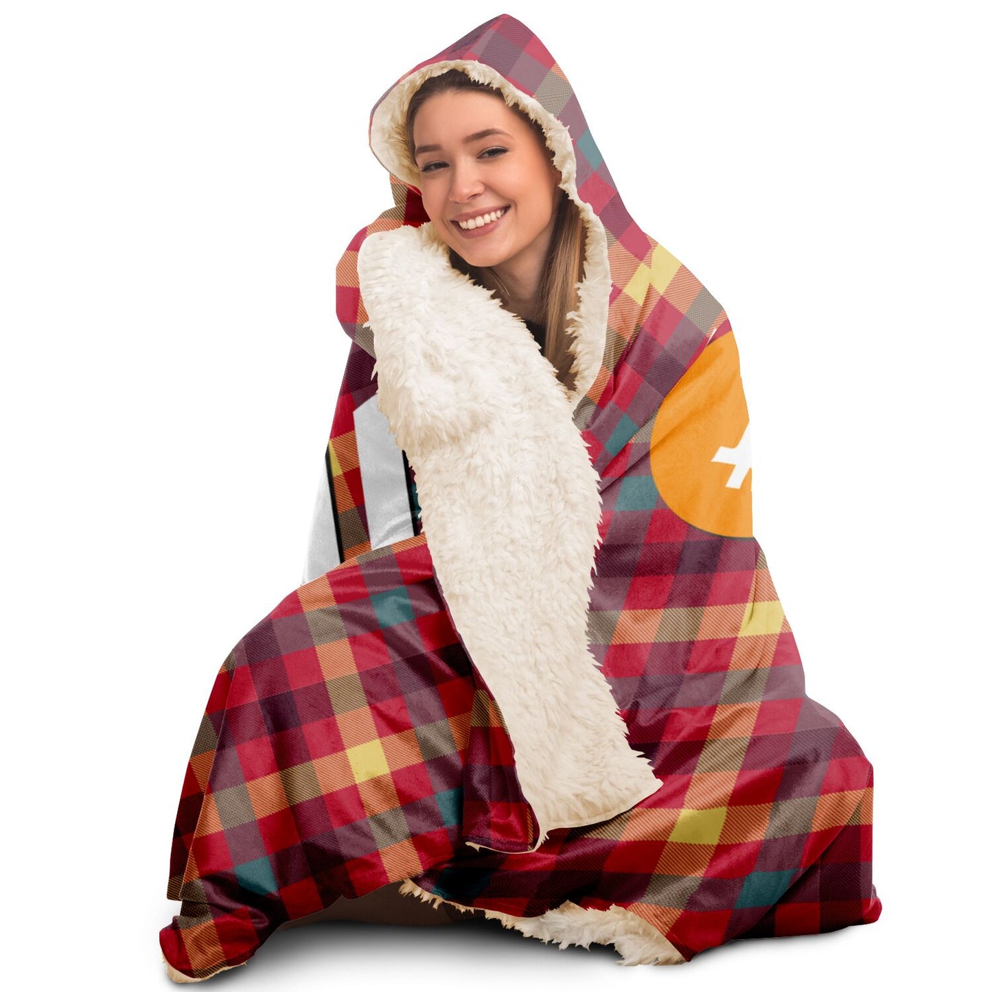 Bitcoin Tartan Classic Hooded Blanket In N Out Crypto