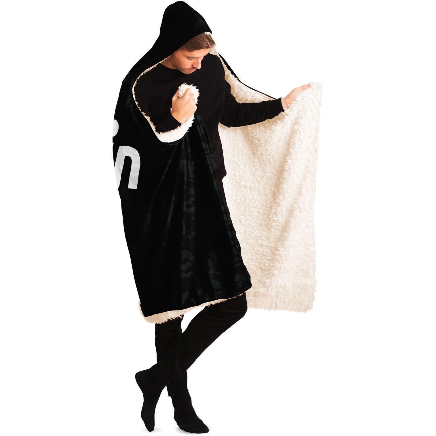 Bitcoin Dark Camo Hooded Blanket In N Out Crypto