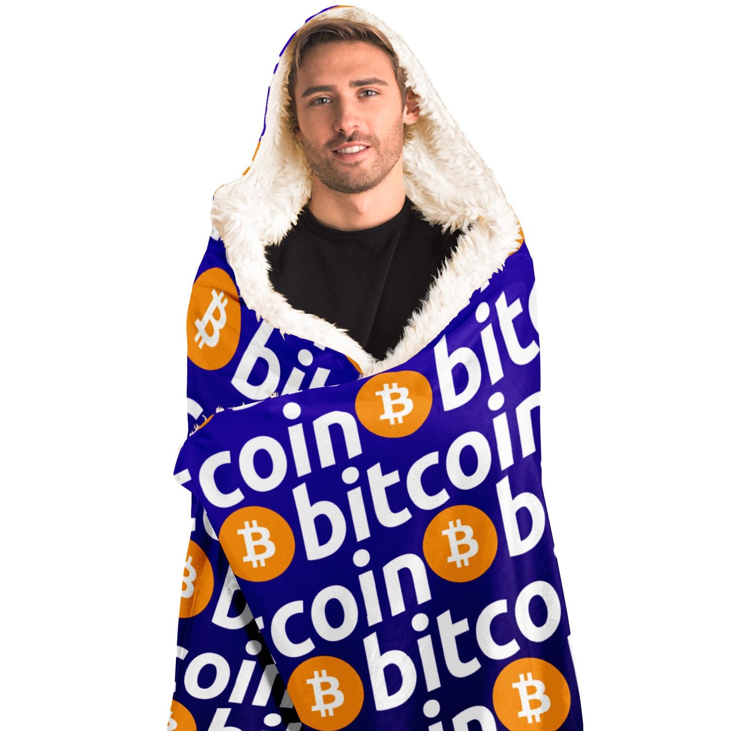 Bitcoin Logo Hooded Blanket In N Out Crypto