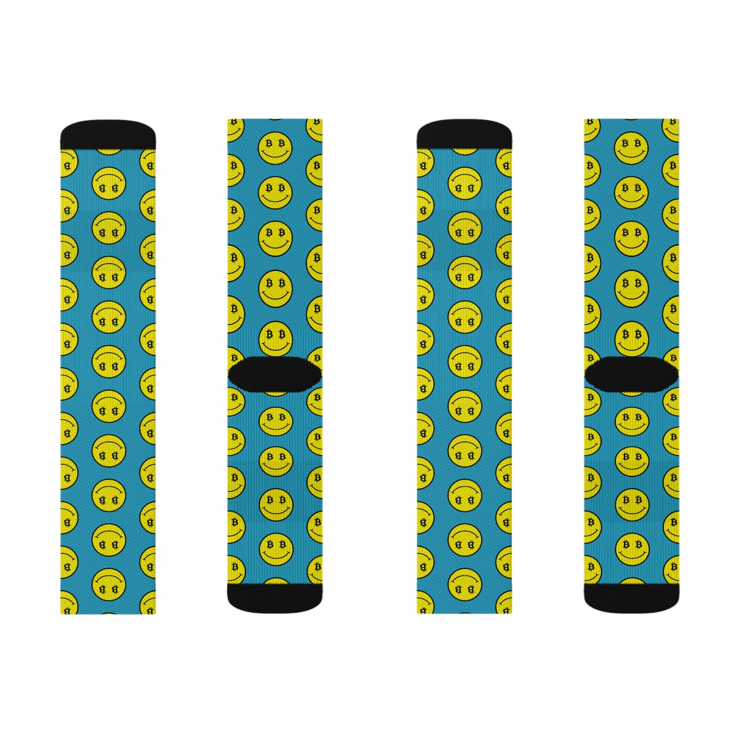 Bitcoin Smile Sky Socks Printify