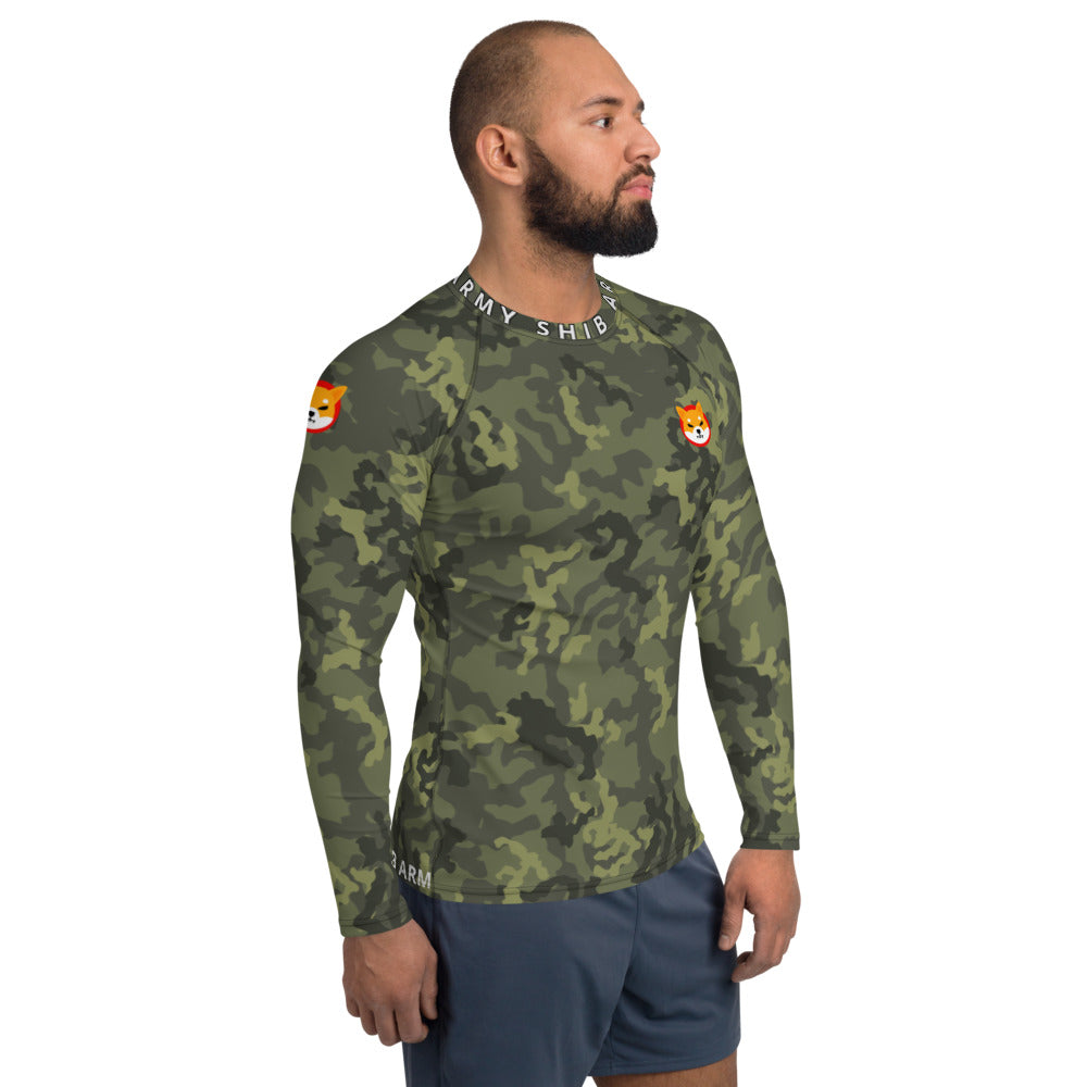 SHIB ARMY CAMO Rash Guard | All Over Prints | shib-army-rash-guard | printful