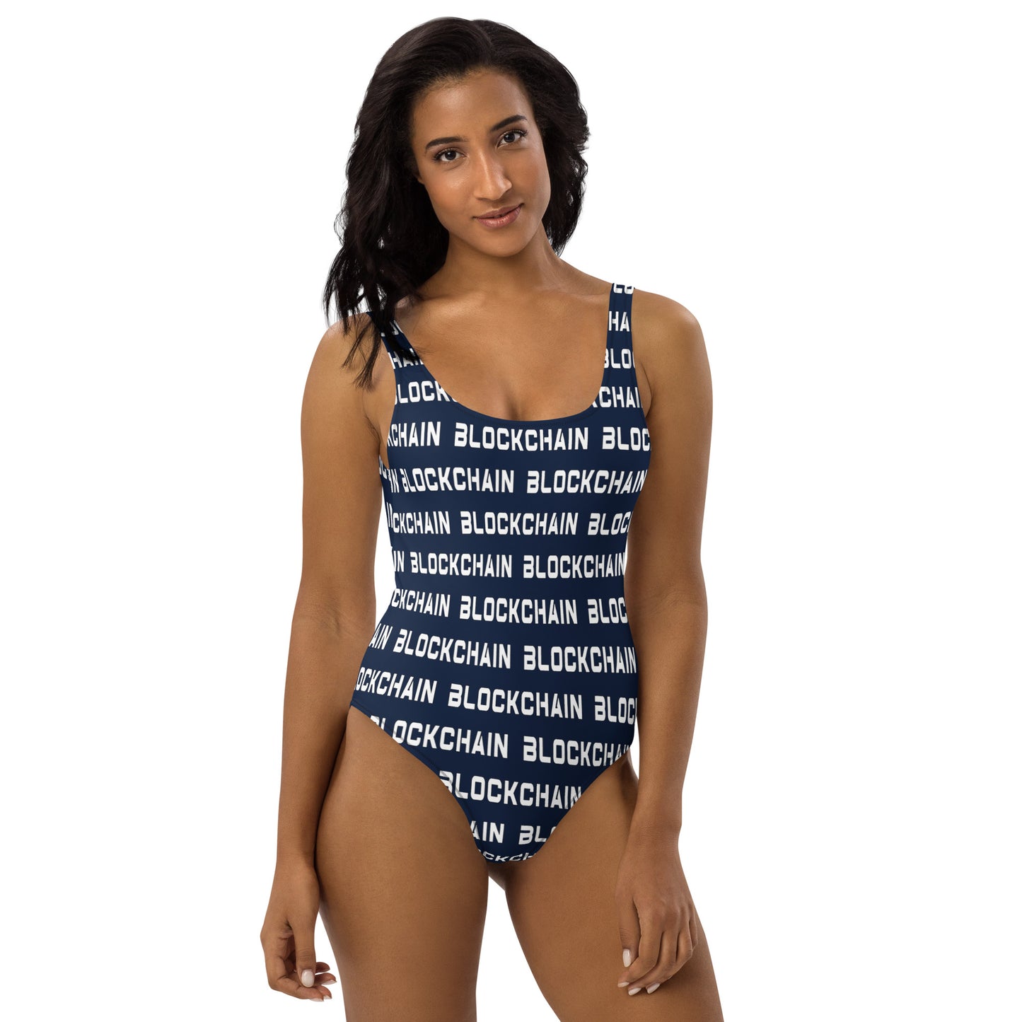 Blockchain Swimsuit printful