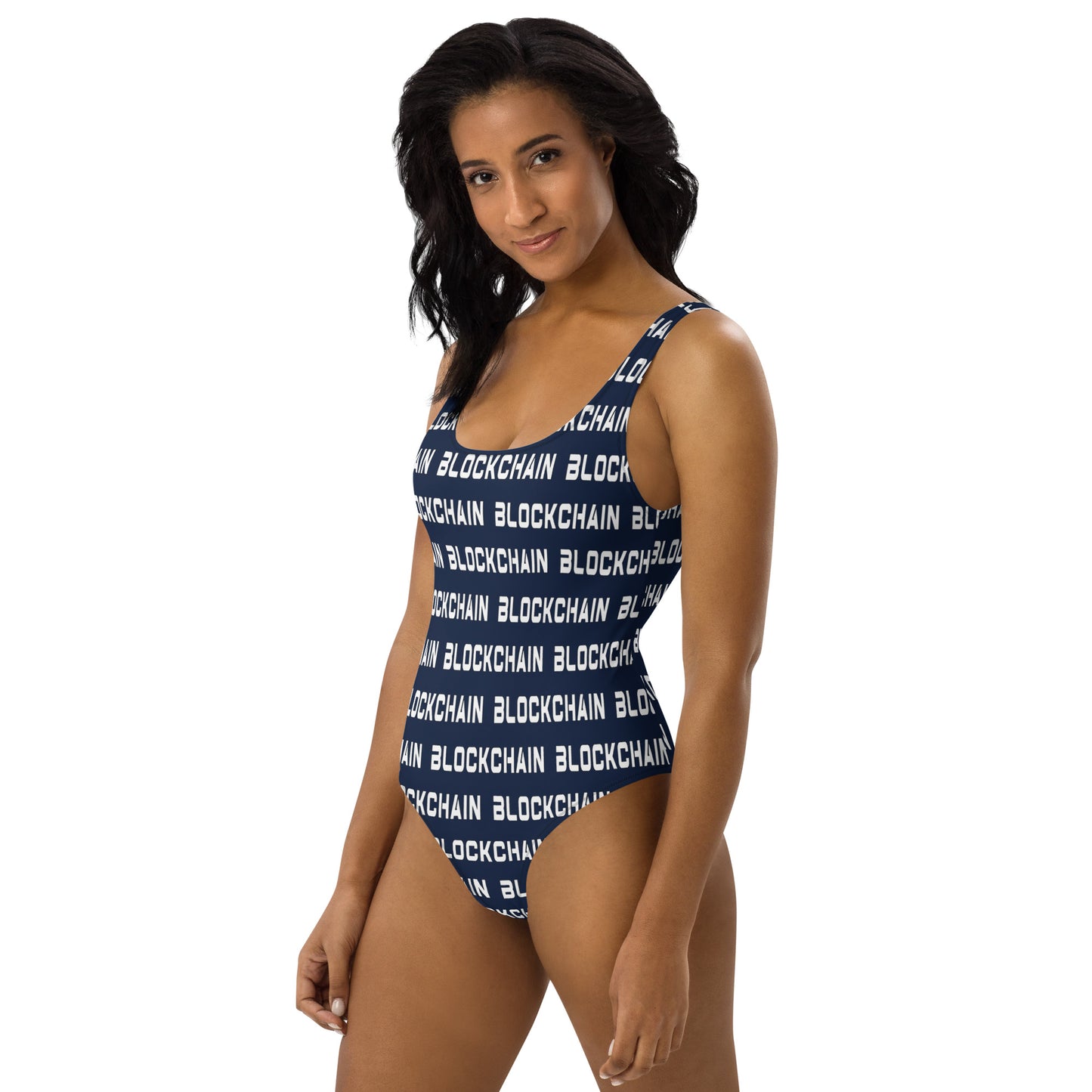 Blockchain Swimsuit printful