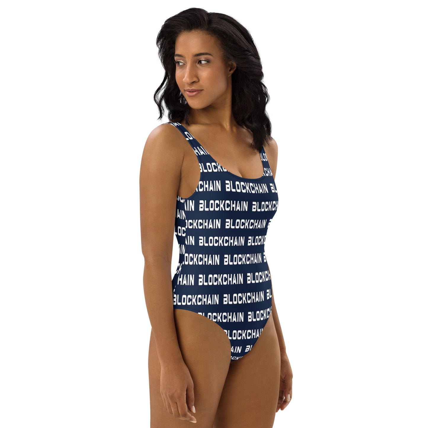 Blockchain Swimsuit printful