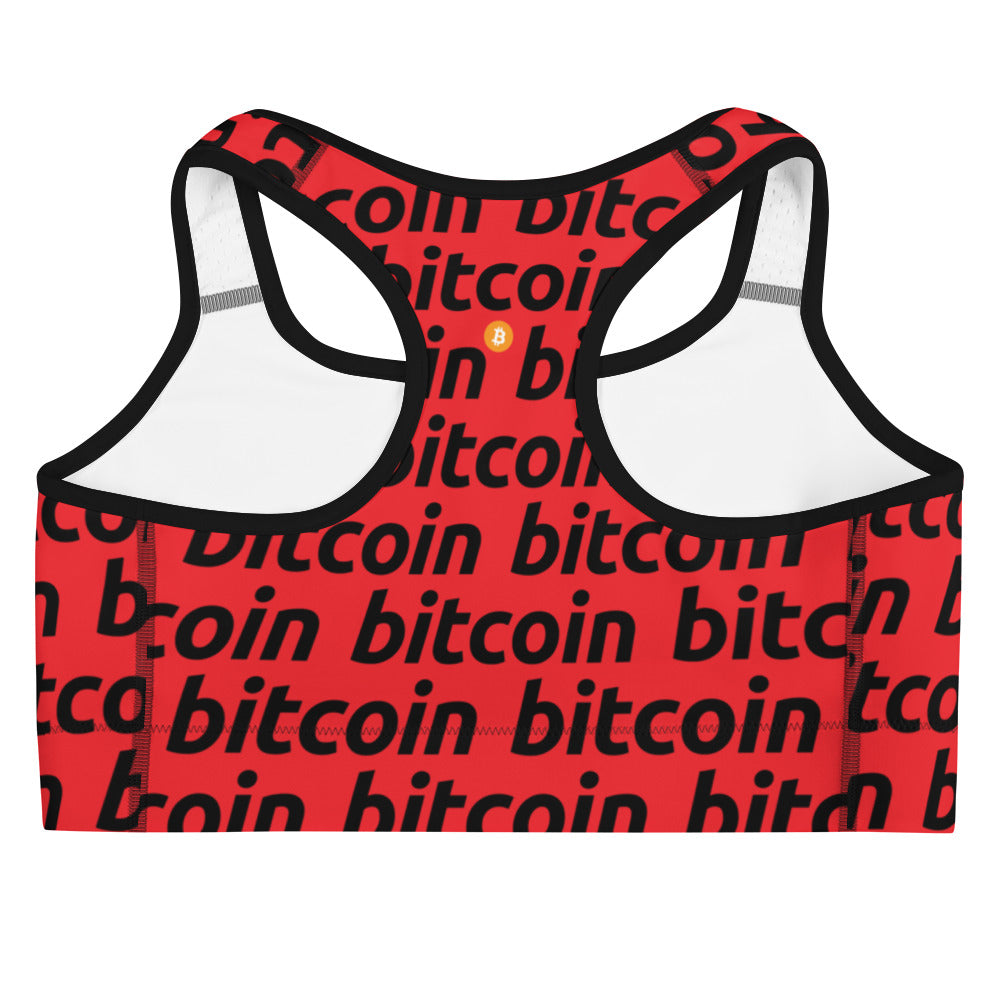 Bitcoin Red Sports bra printful
