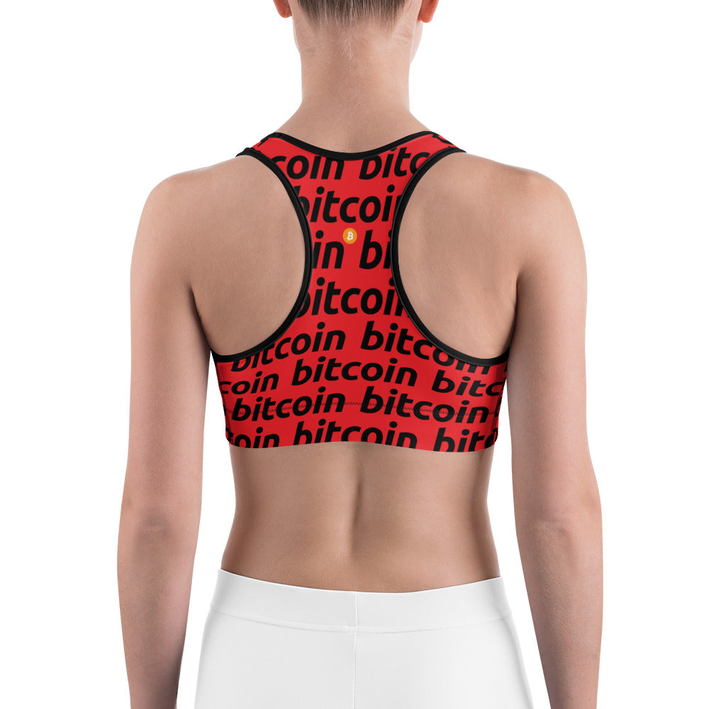 Bitcoin Red Sports bra printful
