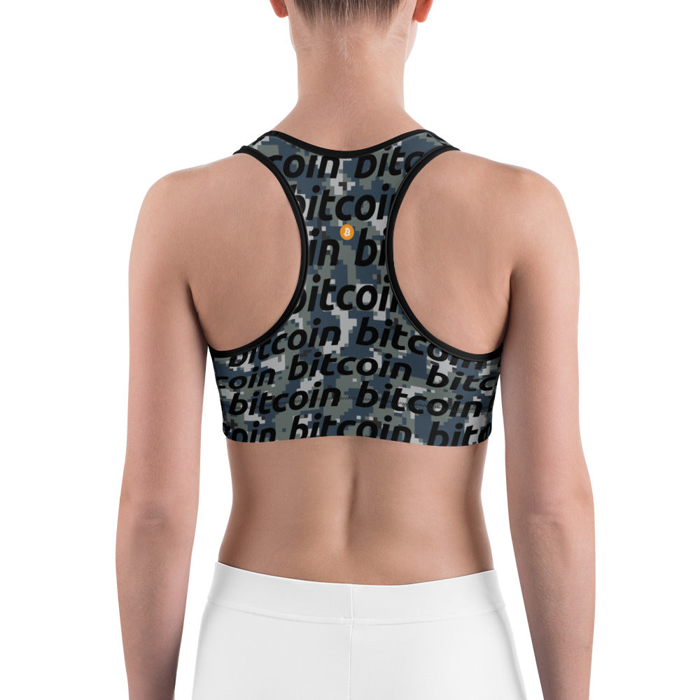 Bitcoin Urban Camo Sports Bra