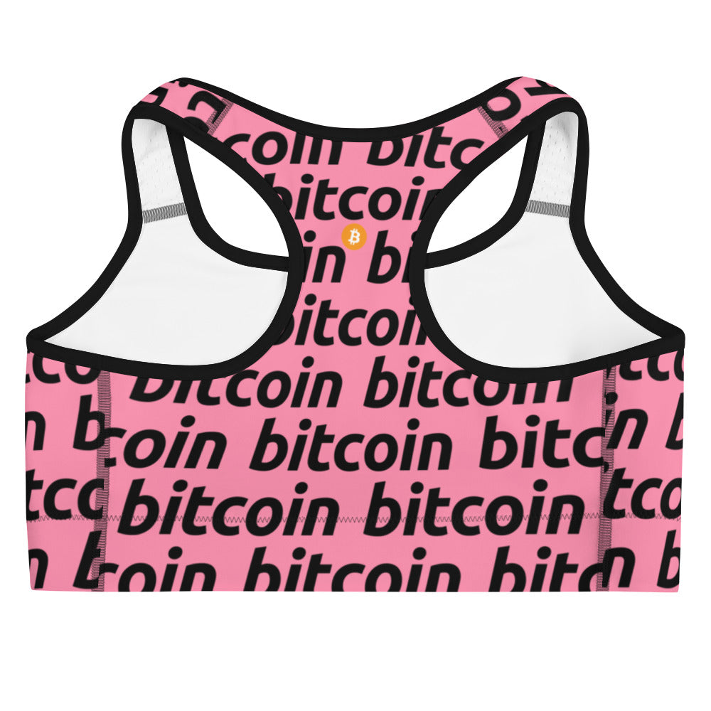 Bitcoin Rosa Sports Bra printful