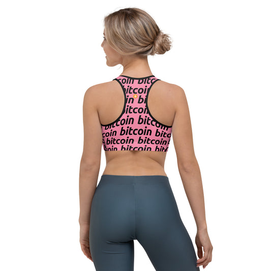 Bitcoin Rosa Sports Bra printful