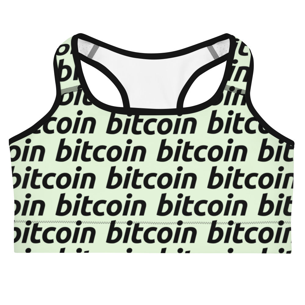 Bitcoin Lime Sports Bra printful