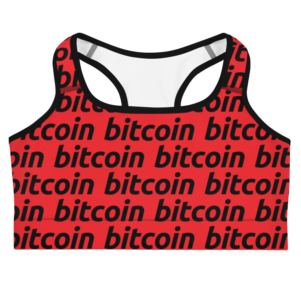 Bitcoin Red Sports bra printful