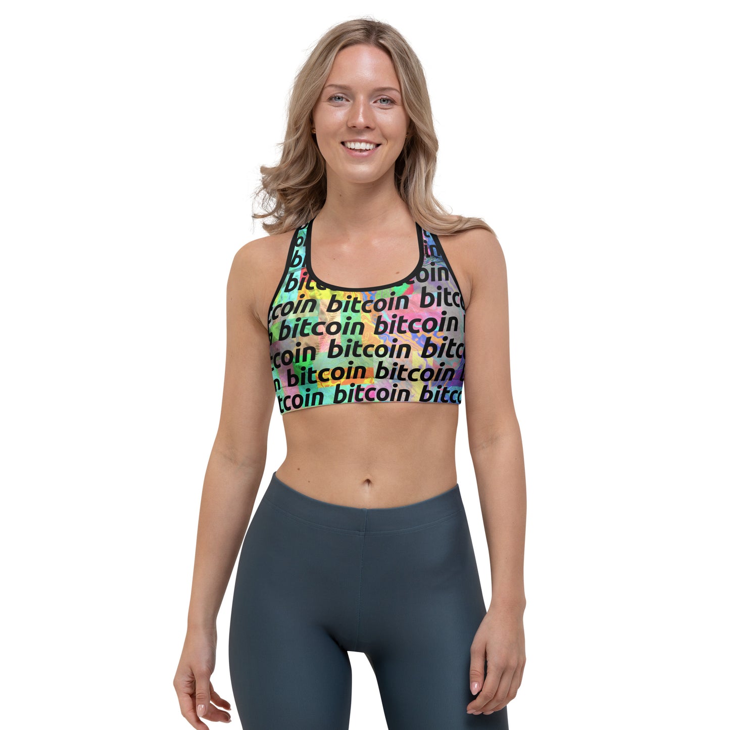 Bitcoin Acid Sports bra printful