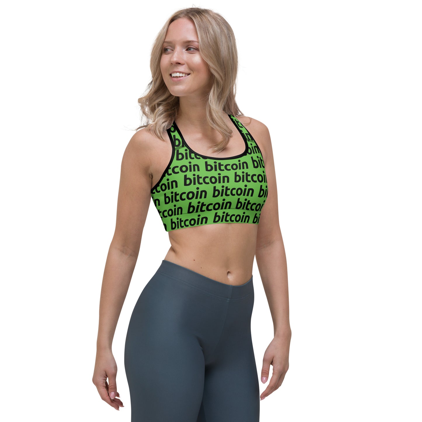 Bitcoin Tree Sports Bra printful