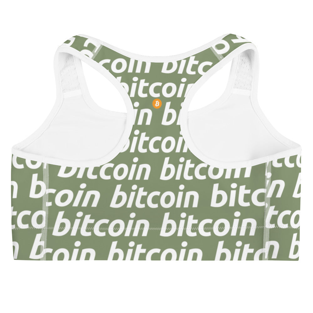 Bitcoin Forest White Sports Bra printful
