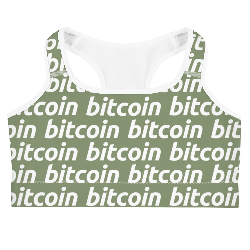 Bitcoin Forest White Sports Bra printful