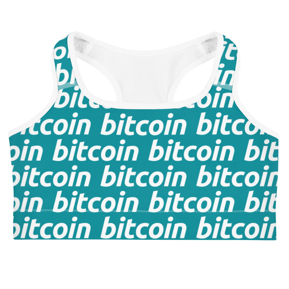 Bitcoin Blu White Sports Bra