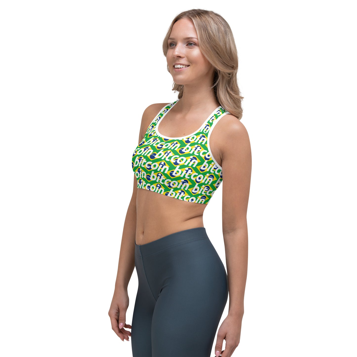 Bitcoin Brazil Sports Bra printful