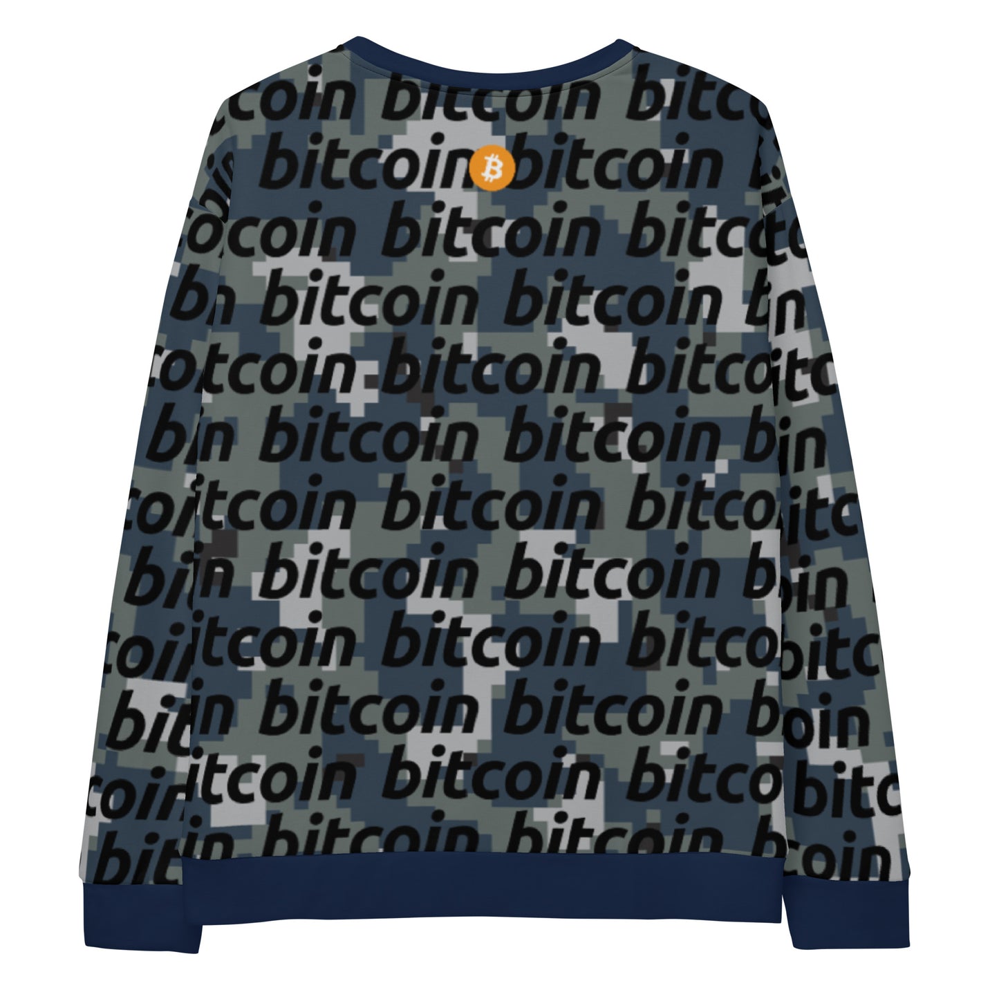 Bitcoin Camo Navy Sweatshirt printful