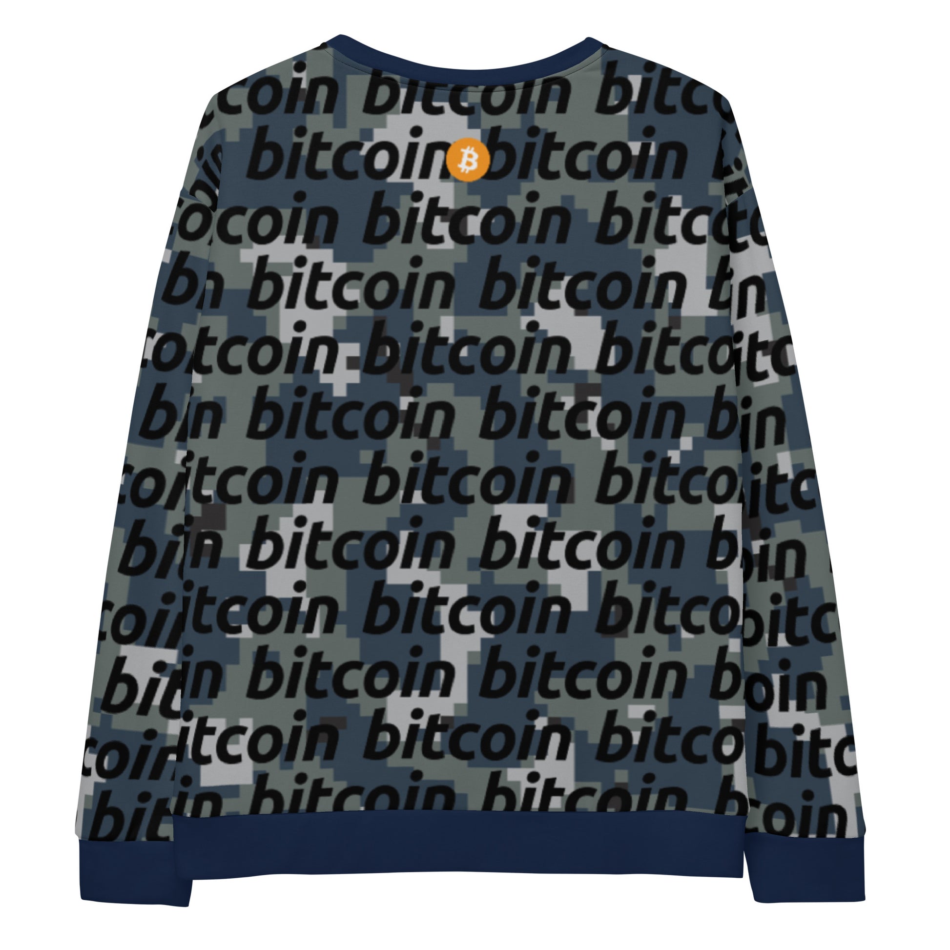 Bitcoin Camo Navy Sweatshirt printful