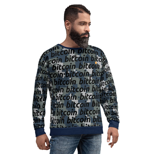 Bitcoin Camo Navy Sweatshirt printful