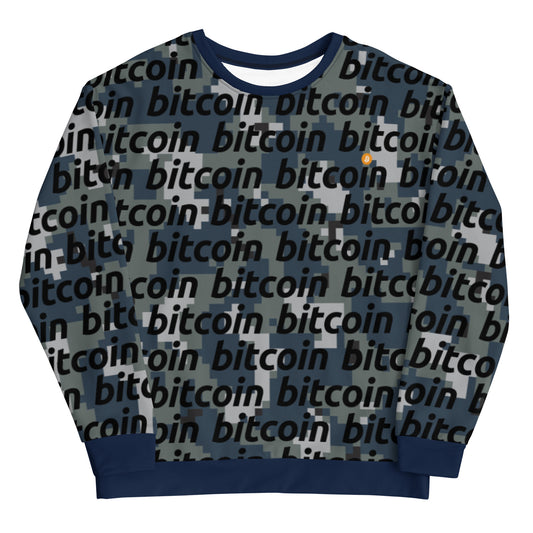 Bitcoin Camo Navy Sweatshirt printful