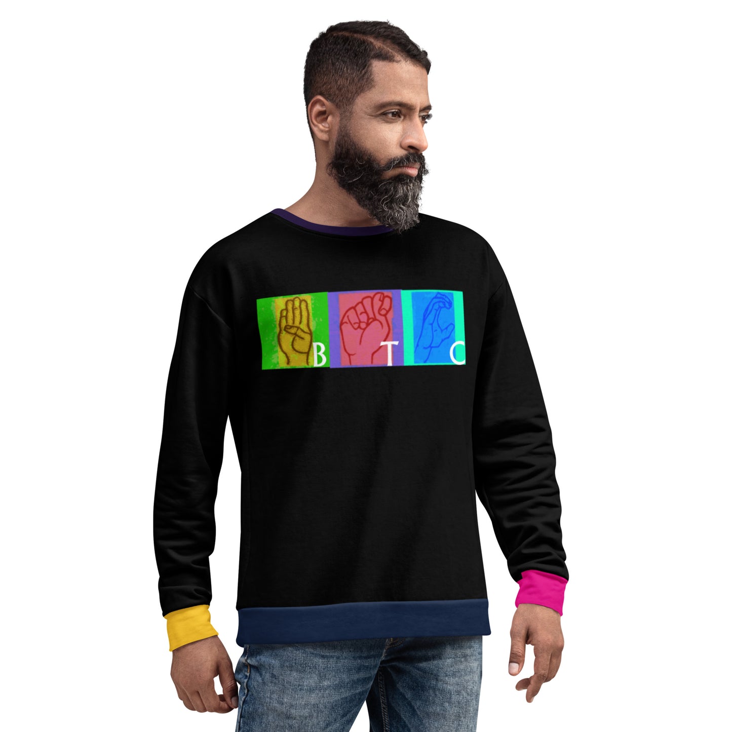 Bitcoin Sign Colors Sweatshirt printful