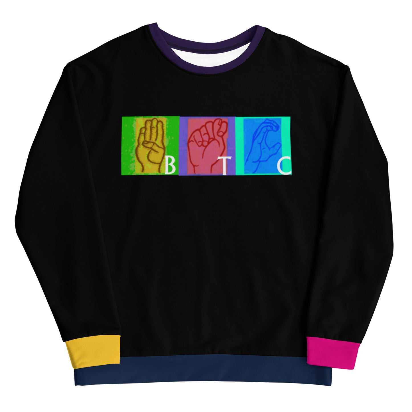 Bitcoin Sign Colors Sweatshirt printful