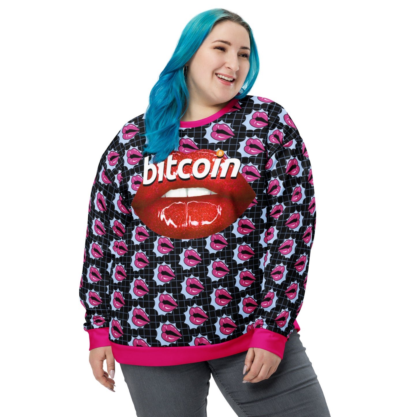 Bitcoin Lips Unisex Sweatshirt In N Out Crypto