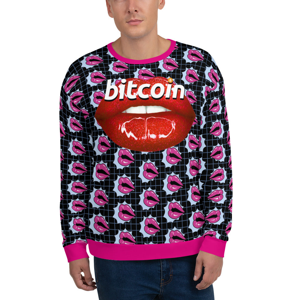 Bitcoin Lips Unisex Sweatshirt In N Out Crypto