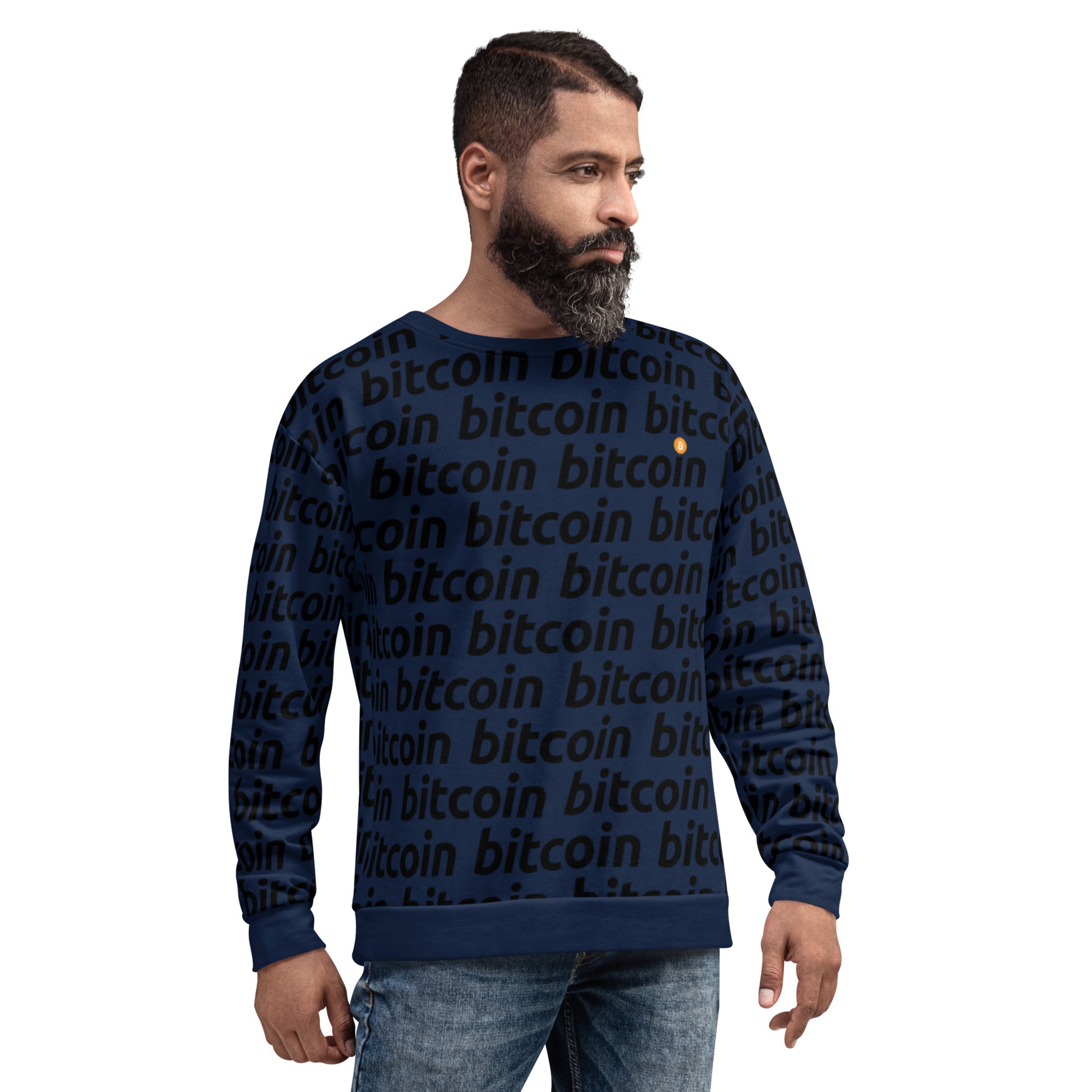 Bitcoin Navy Sweatshirt printful