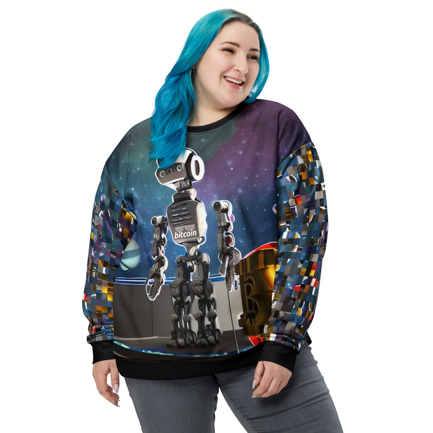 Bitcoin Fish Robot Sweatshirt printful