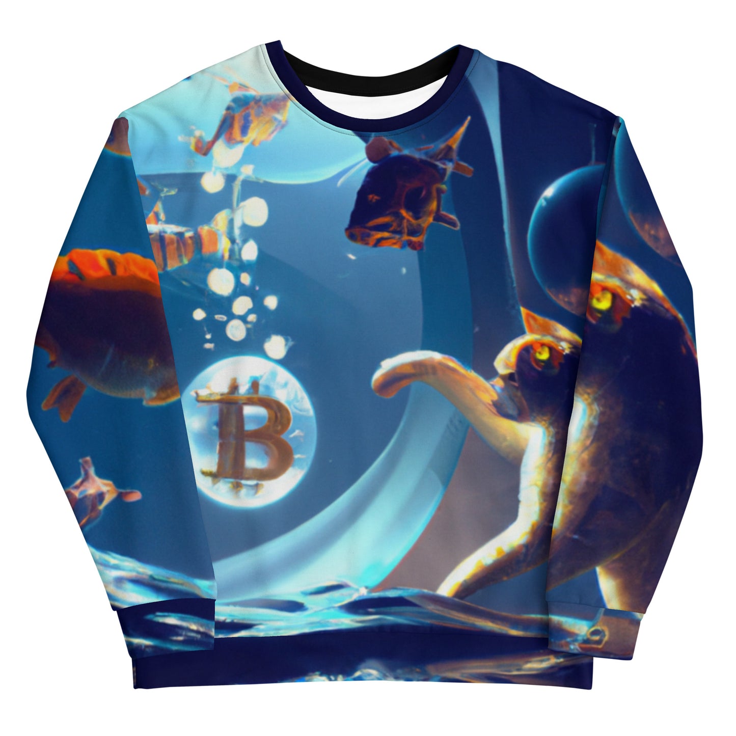Bitcoin Cat Fish Sweatshirt printful