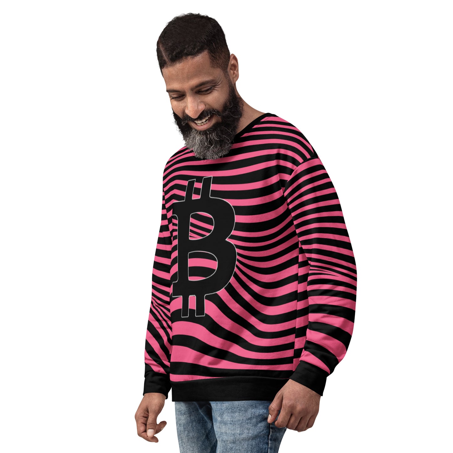 Bitcoin Chaos Stripe Sweatshirt printful