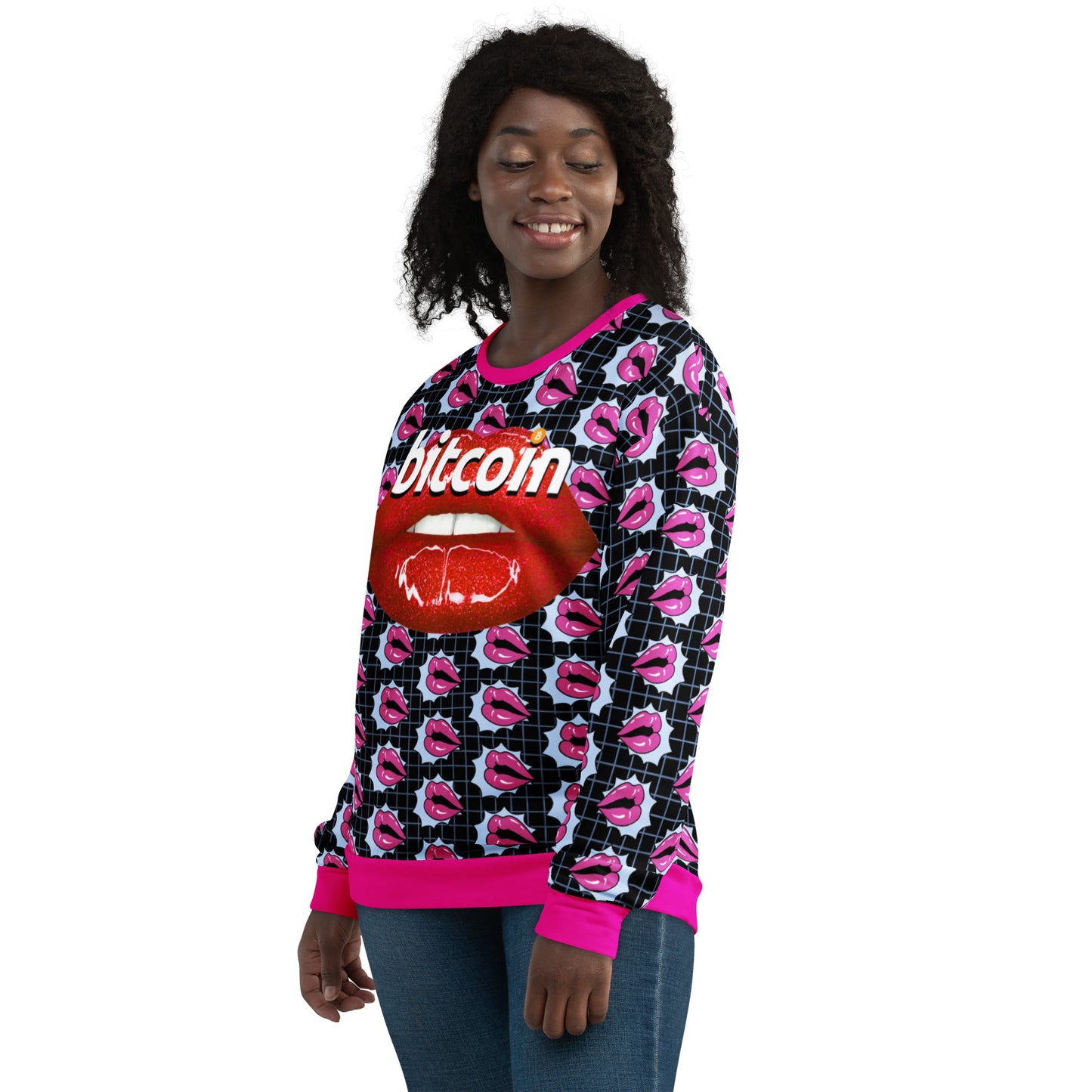 Bitcoin Lips Unisex Sweatshirt In N Out Crypto