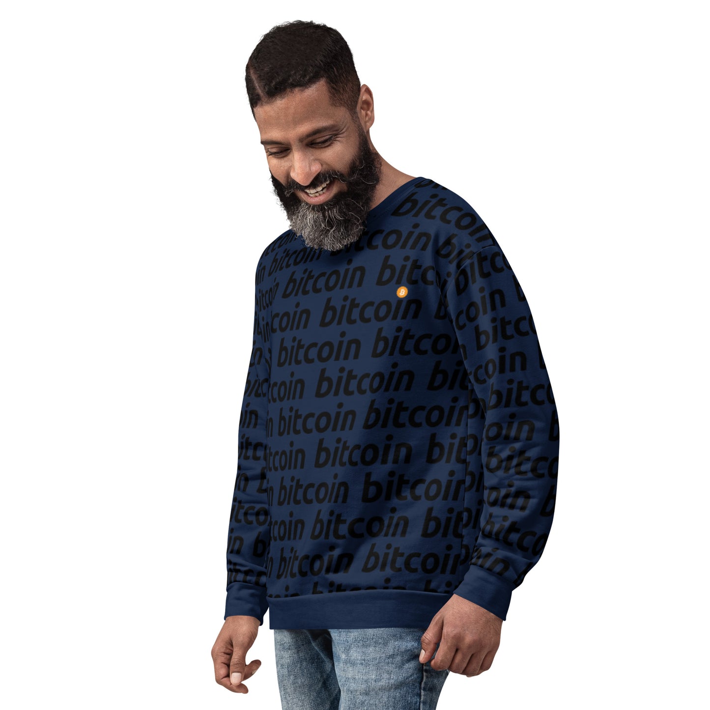 Bitcoin Navy Sweatshirt printful