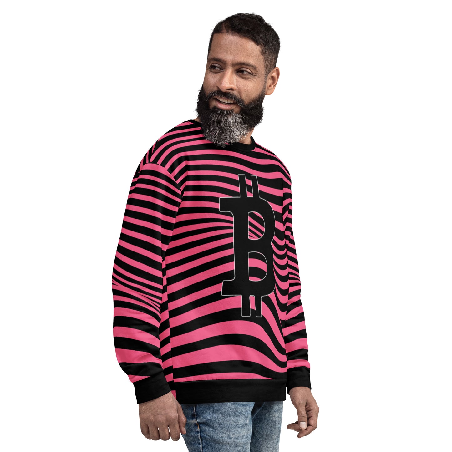 Bitcoin Chaos Stripe Sweatshirt printful