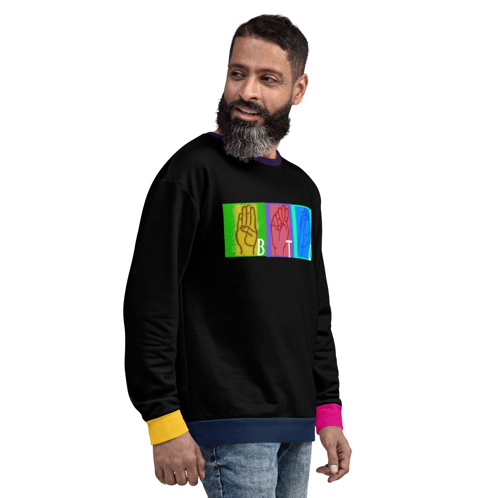 Bitcoin Sign Colors Sweatshirt printful