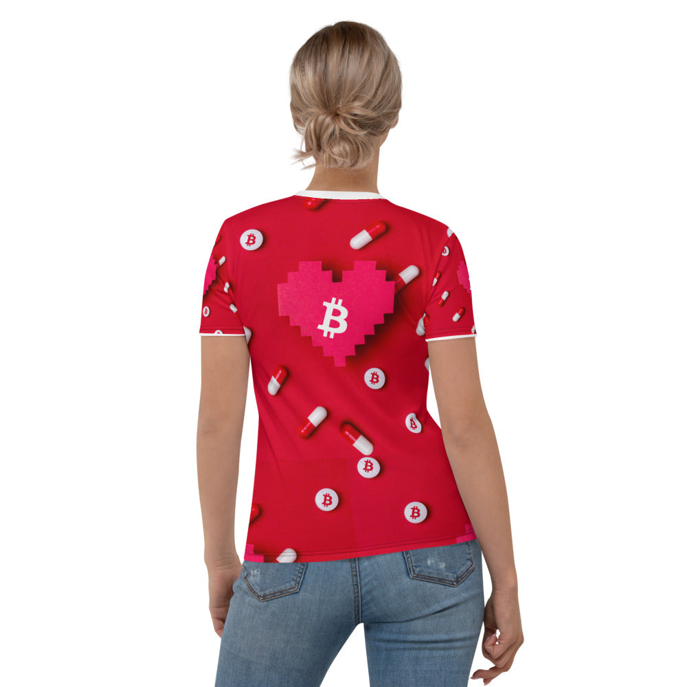 Bitcoin Heart Pill | Shirts & Tops | bitcoin-heart-pill-tee-1 | printful