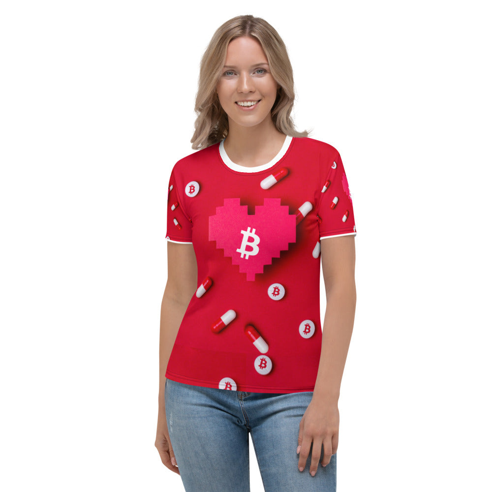 Bitcoin Heart Pill | Shirts & Tops | bitcoin-heart-pill-tee-1 | printful